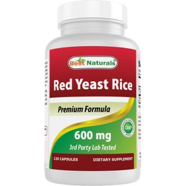 Best Naturals, Red Yeast Rice, 600 mg capsules, 120 Capsules, 2 capsules per serving/1200mg per serving