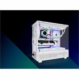 Thermaltake View 270 Plus TG ARGB Snow Mid Tower E-ATX Case; 3x120mm ARGB Fans Included; Support Up to 360mm Radiator; Front & Side Dual Tempered Glass Panel; CA-1Y7-00M6WN-01; 3 Year Warranty