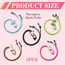 HAZMA Pack of 5 Children's Adjustable Glasses Cords for Girls and Boys, Glasses Cord, Glasses Cord, Sports, for Sunglasses, Sports Glasses, Safety Glasses