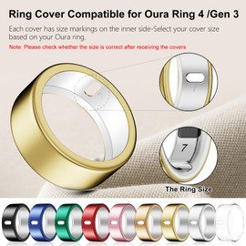 Snyeest Cover Compatible for Oura Ring 4/Gen 3 Horizon/Gen 3 Heritage,Charging Directly,Ultra-Thin Rugged TPU Polished Elastic Ring Finger Sleeve Protector for Workout Gym Women Men -Gold+Gold-Size 7