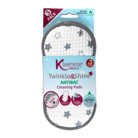 Kleeneze KL076472EU7 Star Scrubbing Sponges, Cleaning Pads, Scourer, Treated with Anti-Bac Protection, Double Sided, Removes Tough Staines in Kitchen/Bathroom, Surfaces, Pans, Machine Washable, 3-Pack