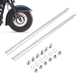 Americruise Harley Front Fender Spear Trim Kit, Stainless Steel, Silver, for Touring Electra Glide Road King Ultra Classic Street Glide 1982-2013, Heritage Softail 1986-Up