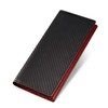 Grevio Men's Carbon Leather Long Wallet Coin Purse YKK Zipper
