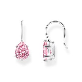 Thomas Sabo Pink Cubic Zirconia Drop Earrings 925 Sterling Silver H2290-051-9, Sterling Silver, Cubic Zirconia