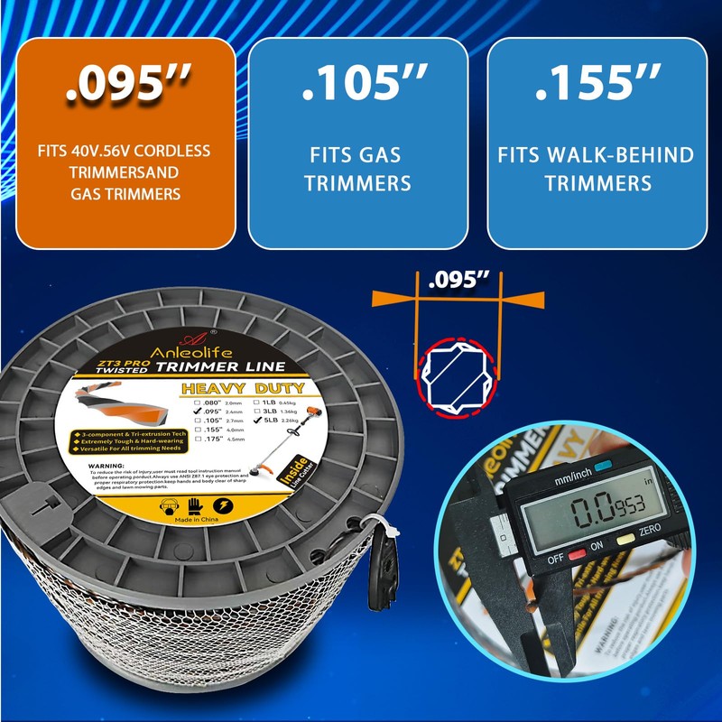 A ANLEOLIFE 5-Pound ZT3 Pro Heavy Duty Diamond .095-Inch-by-1870-ft Twisted