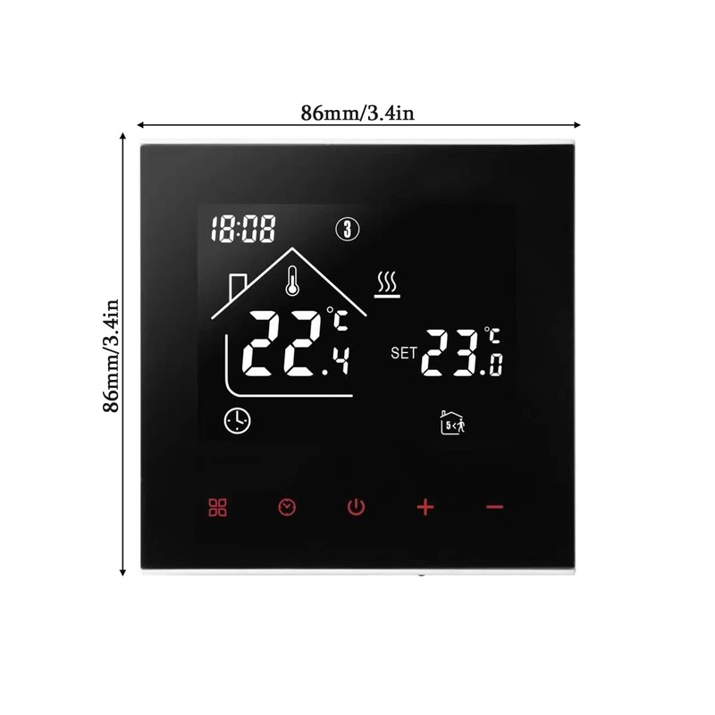 Digital Thermostat Room Thermostat, LED Display Touchscreen Thermostat Controller, Weekly