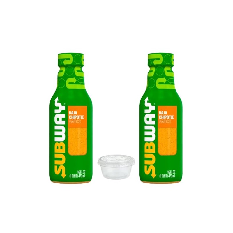 Generic Subways Baja Chipotle Sauce Bundle, Includes Two (2) 16