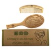 Bamboo hair brush and comb made of bamboo, set of