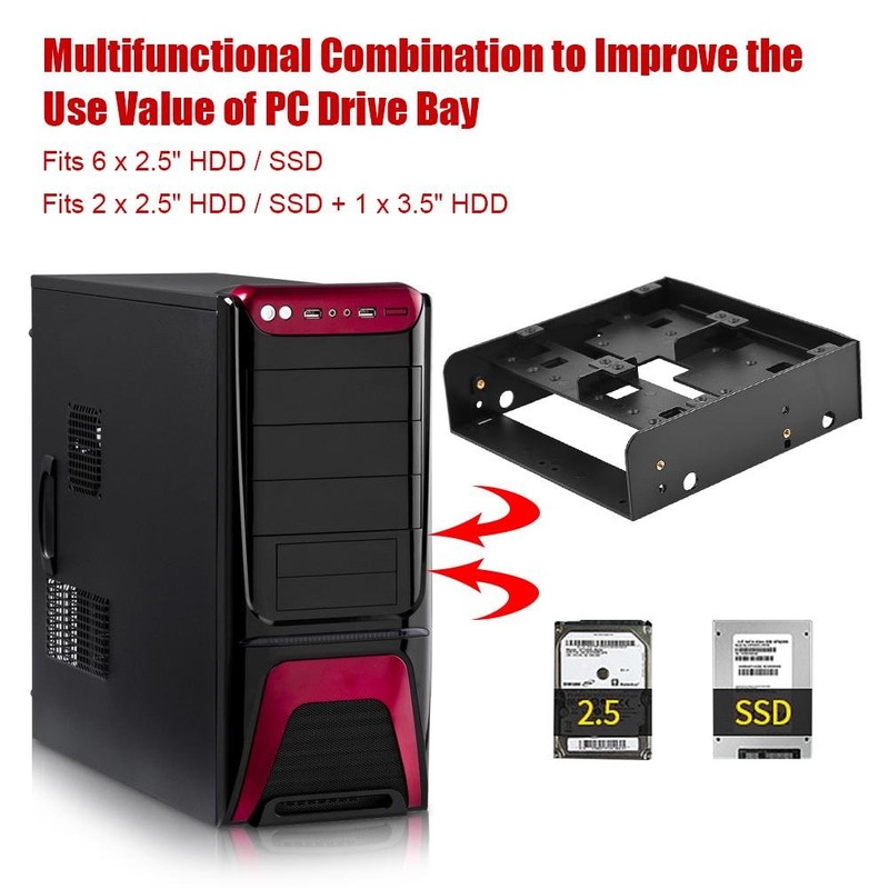 Richer-R Hard Drive Mounting Frame Set, 5.25 Inch to 2.5/3.5
