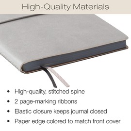 Global Printed Products Pocket Journal Notebook 4.25"x5.75" with Elastic Closure Leather Material (Grey/Black)