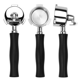 Normcore 51mm Double Spout Portafilter 3 Ear Fits Delonghi Dedica EC680 and EC685, and SMEG & EUPA Coffee Machines Anodized Aluminum Handle with 18g Filter Basket