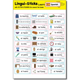 Lingui-Sticks Language Learning Stickers - Educational Stickers to Learn Spanish for Kids & Beginners