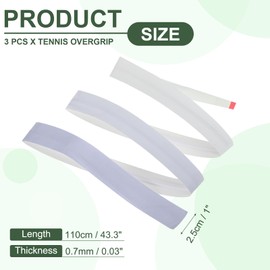PATIKIL Tennis Racket Grip Tape, 3 Pack PU Racquet Overgrip with Damping Ridges Anti-Slip Absorbent Handle Grip for Badminton Pickleball Fishing Rod, Gradient Purple