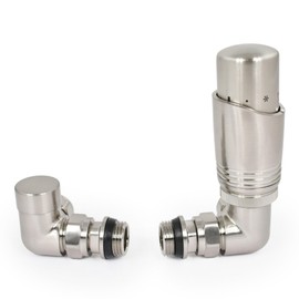 Thermostatic Radiator Valve Corner TRV – Zeta (Satin Nickel)