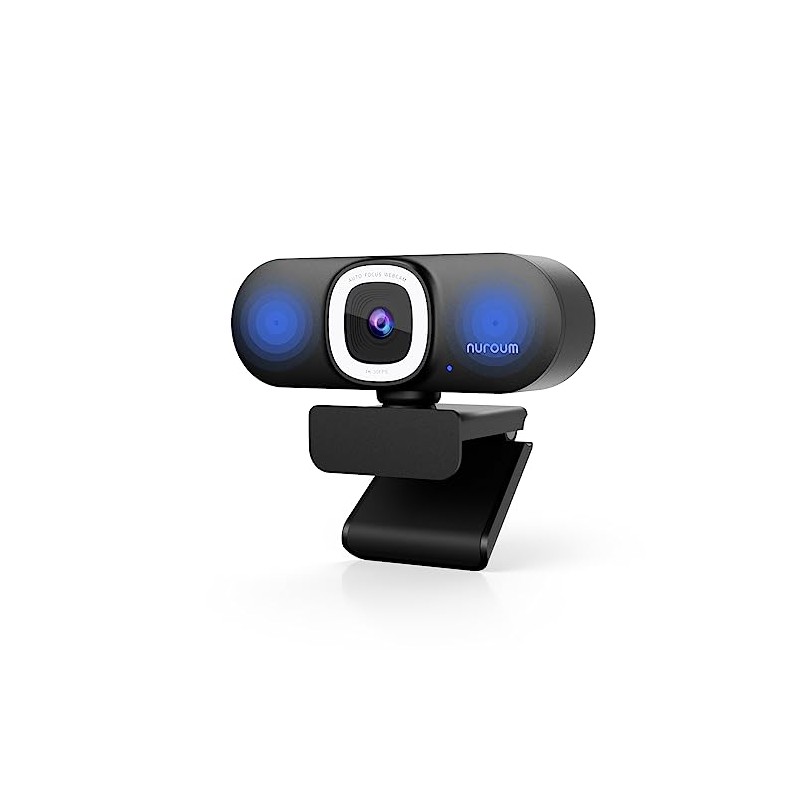 Nuroum V32AFL 4K Web Camera with LED Ring Light, Web