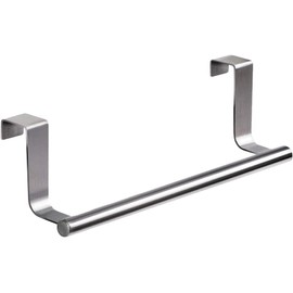 ACTIUSIS Door Towel Holder Kitchen Tea Towel Holder Door Hook Rack Door Towel Holder for Bathroom and Bedroom 23 cm Silver