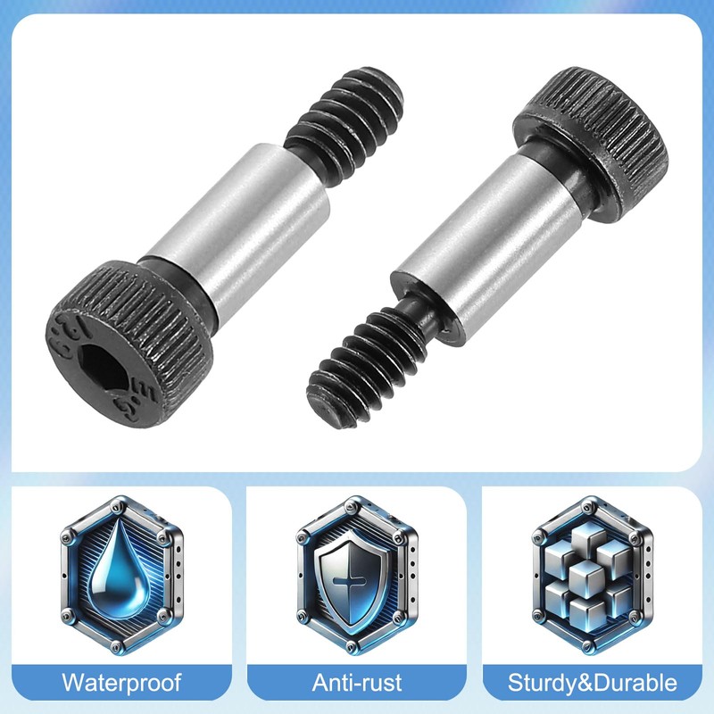 sourcing map Alloy Steel Hexagon Socket Head Shoulder Screws Bolts,