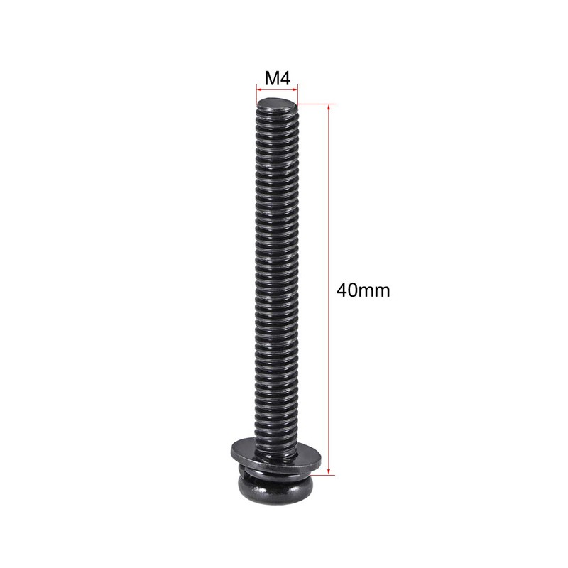 uxcell M4 x 40mm Carbon Steel Phillips Pan Head Machine