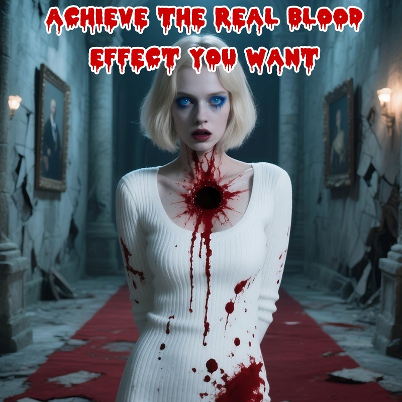 BOBISUKA Realistic Fake Blood, Long-Lasting SFX Makeup (Dark, 50ml)