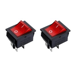 MejaRizon Pack of 2 Glow Switch, Ship Type 4-Pin 2-Stage Self-Locking Switch with Red Light, 250V 20A/125V AC, 230V, Suitable for Installation in Homes, Cars and Electrical Devices, Red