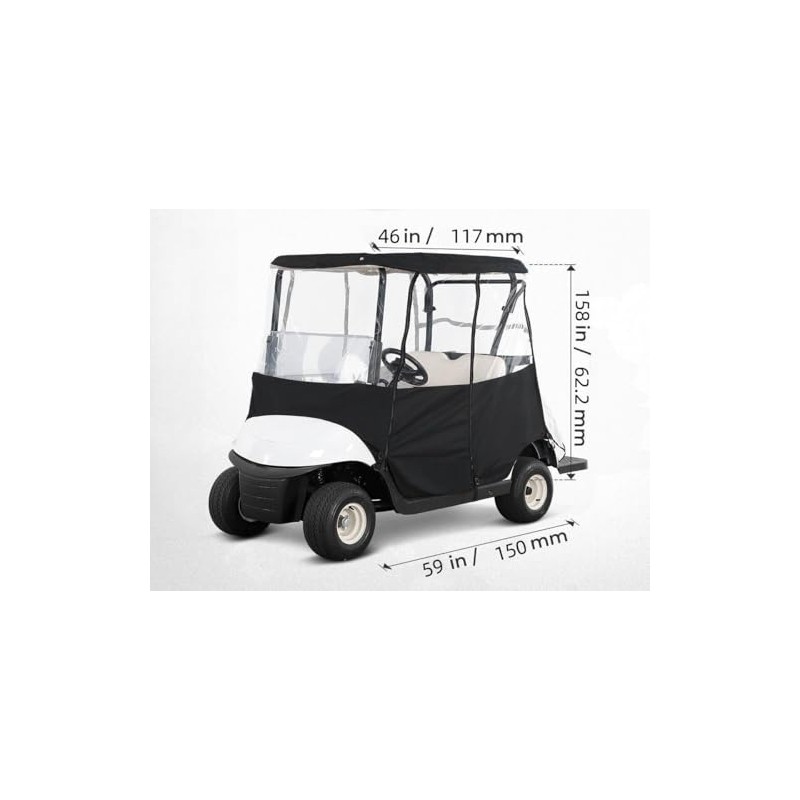 Anrgterg Golf Cart Enclosure 2 Passenger, Golf Cart Rain Cover