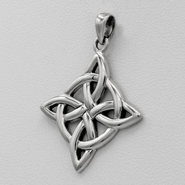 Moonlight Mysteries Witches Knot Pendant .925 Sterling Silver Celtic Wiccan Witchcraft Jewelry (1 inch)