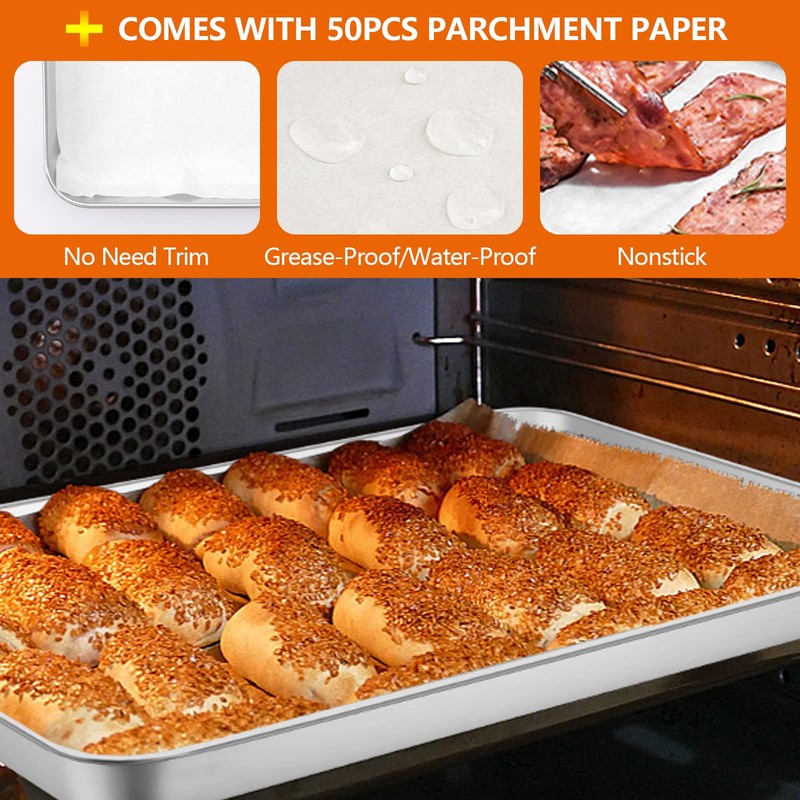 E-far Extra Large Baking Sheet, 20”x14” Stainless Steel Cookie Sheet