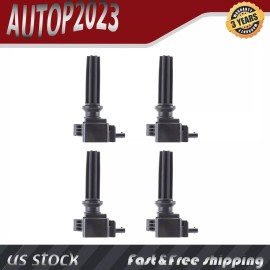 Autop2023 Pack of 4 High Performance Ignition Coil For Ford Edge Focus Lincoln MKZ UF670