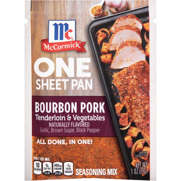 McCormick ONE Sheet Pan Bourbon Pork Tenderloin & Vegetables Seasoning Mix,1 Oz-12 Count(Pack of 1)
