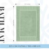 White Classic Luxury Bath Mat Floor Towel Set - Absorbent