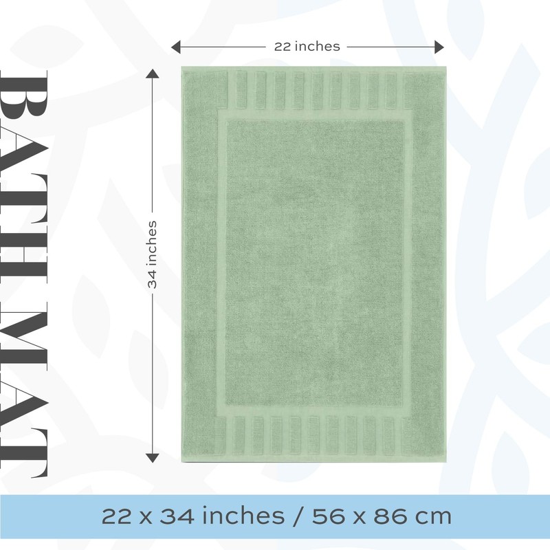 White Classic Luxury Bath Mat Floor Towel Set - Absorbent