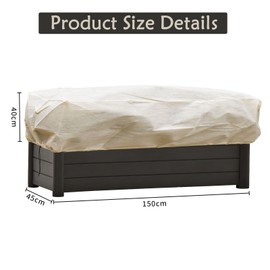 iBamso Winter Plant Fleece Frost Protection Cover, Plant Covers Freeze Protection for Balcony Flower Box, Reusable Plant Warming Jackets with Drawstring-50gsm/4 Pack (150 x 45 x 40 cm)