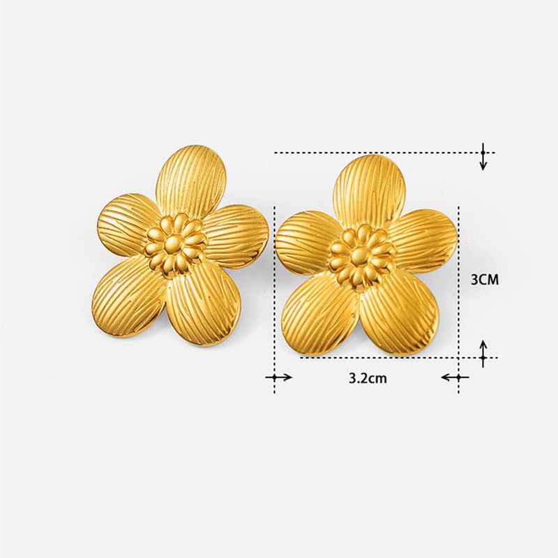 Gold Flower Earrings for Women Statement Earrings for Women Big