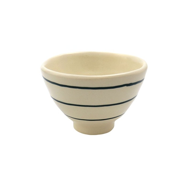 Seto Ware Border Try To Rice Bowl Green