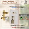 Kurpot Shower System, 12 Inch Bathroom Shower Faucet Set, Brushed