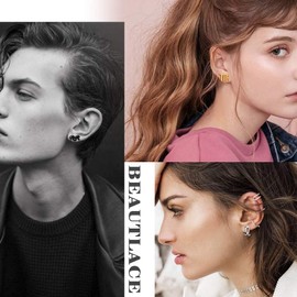 Beautlace Taurus Stud Earrings Constellation Astrology Black Gun Plated Horoscope Zodiac Little Ear Stud for Women Men Teen Jewelry Gift KE0068J-K