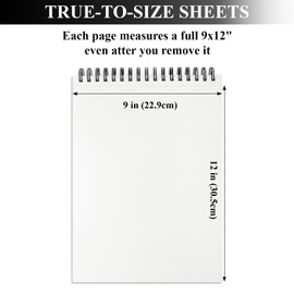 9" x 12" Sketch Book, Top Spiral Sketchbook, 100 Sheets Sketch Pad, (68 lb/100 GSM) Drawing Paper Pad, Drawing Pad for Kids, Artist Sketchbook for Drawing, Illustration & Art Supplies.