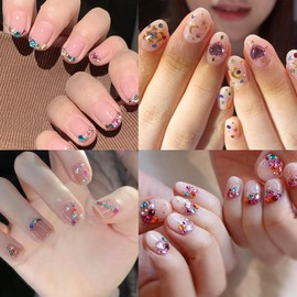 2000Pcs Mini Rhinestones: Colorful Crystals Nail Charms - Stars, Hearts, Flowers & More for Nail Art Supplies