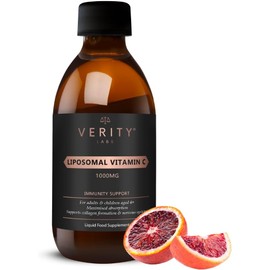 VERITY LABS Liposomal Vitamin C for Adults & Children | High Strength Immunity Support Liquid Vitamin C 1000mg | Maximum Absorption, Liposomal Vitamin C for Kids, Blood Orange Flavour, Vegan