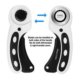 AGPtEK Juego de cortador rotativo de 45 mm, cortador rotativo con 7 cuchillas giratorias de repuesto, cuchillas rotatorias y cierre de seguridad para cortes precisos, ideal para coser telas, acolchado de cuero y más