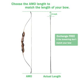 Deerseeker Archery Bow String Replacement with Finger Protector & 2 Nock Points Dacron Bowstring 12, 14, 16 Strands Bow Accessories for Recurve Bow Traditional Longbow 48-70 inches