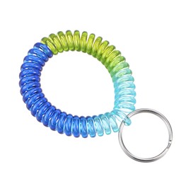 PATIKIL Spiral Keychain, 6 Pack Plastic Wrist Coil Keyring Wristband Stretchable Key Holder Lanyard for Sports Outdoor, Multicolor