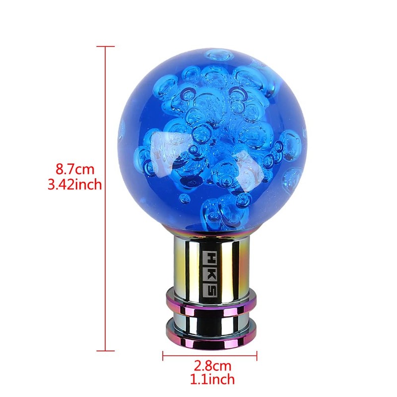 Universal HKS Crystal Blue Round Ball Manual Car Gear Stick