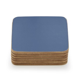 Portmeirion Home & Gifts Harbour Blue Coasters Set of 6, 10.5cm x 10.5cm / 4" x 4"