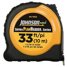 Johnson Level & Tool 40-1933 33' x 1-1/16" PlanReader® Inch/Metric Power Tape