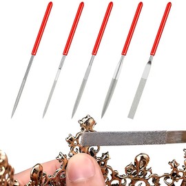 LACHT Mini Feilen Set,5 Stück Mini Diamond Files Set, Diamant Nadelfeile Set,Nadelfeilen Set Metall,Mini Diamantfeile, Metall Diamantnadelfeilen-Set, Feilenset, Diamant Feilen