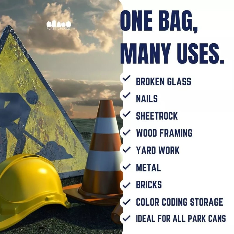 Plasticplace 55-60 Gallon Trash Bags, Orange, 1.2 Mil, 50 Count