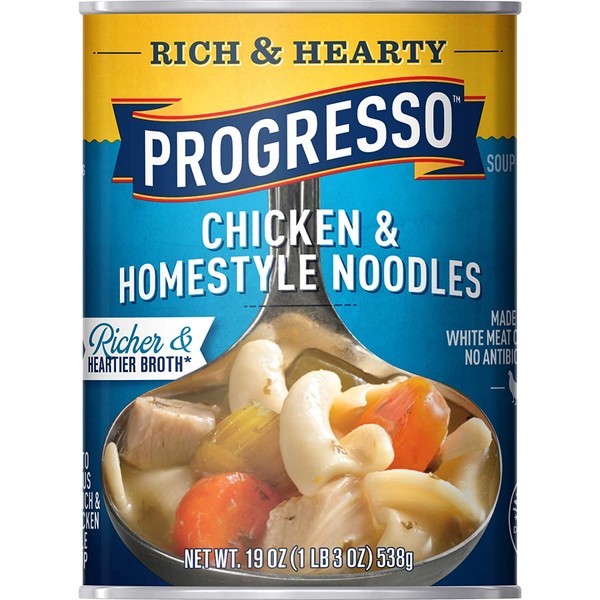 PACK OF 8 - Progresso Chicken & Homestyle Noodles Soup, 19 oz