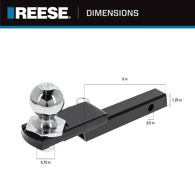 Reese Towpower 7043000 Interlock Trailer Hitch Ball Mount Starter Kit,