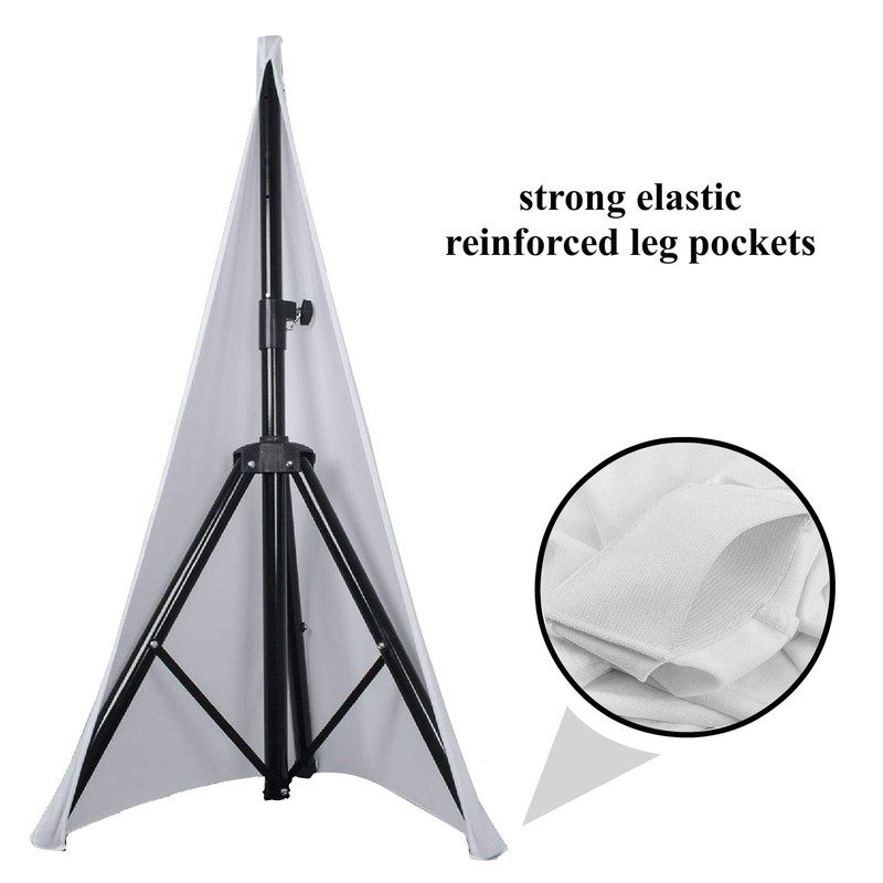 2x spandex stretch speaker stands scrims, DOUBLE SIDED tripod cover